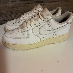 Nike AF1 White and Cream Men's Sneakers